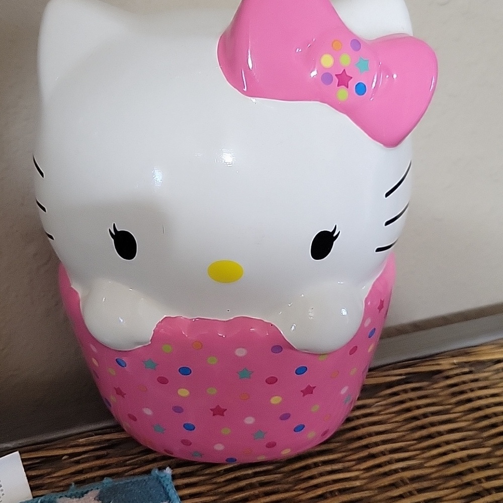 Hello Kitty Pink and White Ceramic Bank